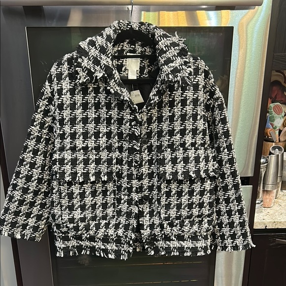 H&M Black and‎ White Houndstooth Blazer - Picture 1 of 6